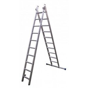 Maxall Tweedelige Reformladder recht 2x12 sporten + gevelrollen