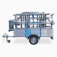 Euroscaffold Steigeraanhanger + Euro Rolsteiger Compleet 135 x 250 x 6,2m werkhoogte + enkele voorloopleuning