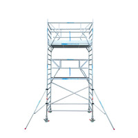 Euroscaffold Steigeraanhanger + Euro Rolsteiger Compleet 135 x 250 x 6,2m werkhoogte + enkele voorloopleuning