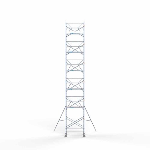 Euroscaffold Rolsteiger Professional 135 x 190 x 13,2m werkhoogte incl. lichtgewicht platform + enkele voorloopleuning