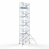 Euroscaffold Rolsteiger Professional 135 x 190 x 10,2m werkhoogte incl. lichtgewicht platform + enkele voorloopleuning