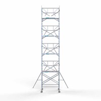 Euroscaffold Rolsteiger Professional 135 x 190 x 10,2m werkhoogte incl. lichtgewicht platform + enkele voorloopleuning