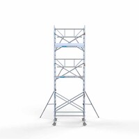 Euroscaffold Rolsteiger Professional 135 x 190 x 7,2m werkhoogte incl. lichtgewicht platform + enkele voorloopleuning