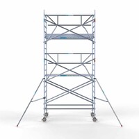 Euroscaffold Rolsteiger Professional met enkele voorloopleuning 135 x 250 x 6,2m met lichtgewicht platform