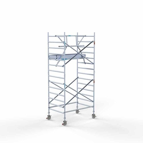 Euroscaffold Rolsteiger Professional met enkele voorloopleuning 135 x 190 x 5,2 m incl. lichtgewicht platform