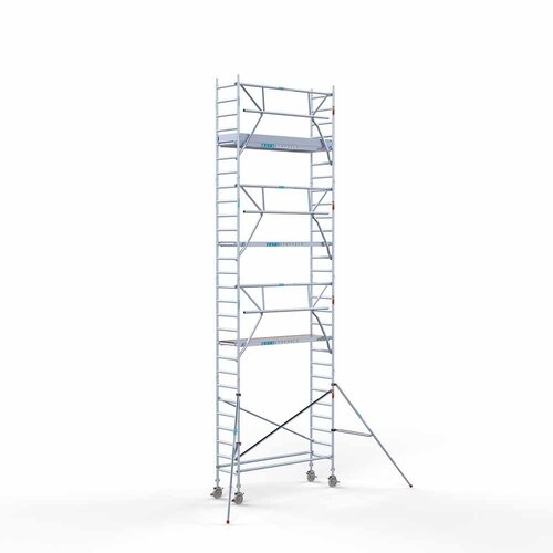 Euroscaffold Rolsteiger Professional 75 x 250 x 9,2m werkhoogte incl. lichtgewicht platform + enkele voorloopleuning