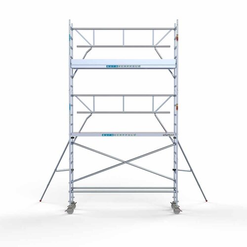 Euroscaffold Rolsteiger Professional 75 x 305 x 6,2m werkhoogte incl. lichtgewicht platform + enkele voorloopleuning