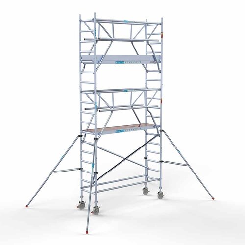Euroscaffold Rolsteiger Professional 75 x 250 x 6,2m werkhoogte incl. dubbele voorloopleuning