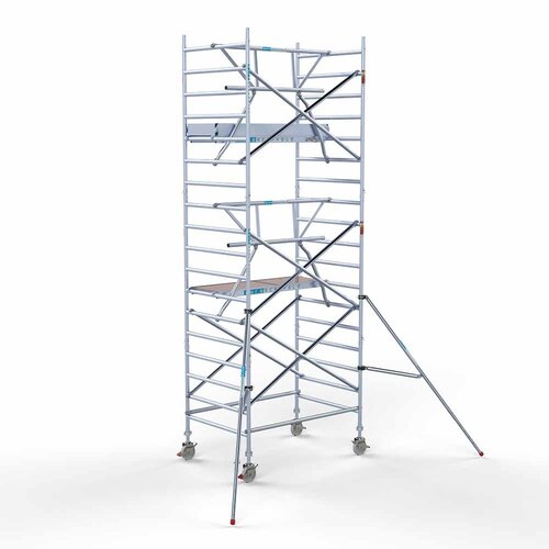 Euroscaffold Rolsteiger Professional met enkele voorloopleuning 135 x 190 x 6,2 m werkhoogte