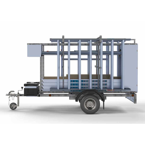 Alumexx Steigeraanhanger afsluitbaar 250 + Alumexx rolsteiger 135x250x10,2m werkhoogte