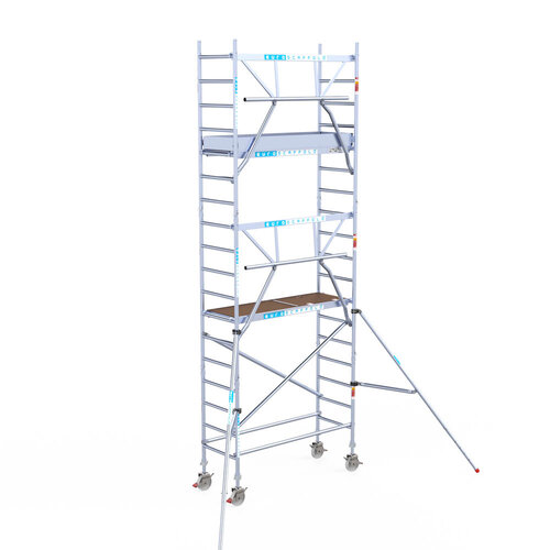 Euroscaffold Euroscaffold Euro 75x190x6,2m werkhoogte carbon vloer enkele voorloopleuning