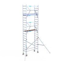 Euroscaffold Euroscaffold Euro 75x190x7,2m werkhoogte carbon vloer enkele voorloopleuning