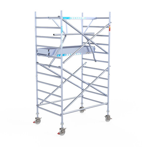 Euroscaffold Euroscaffold Euro 135x190x4,2m werkhoogte carbon vloer enkele voorloopleuning