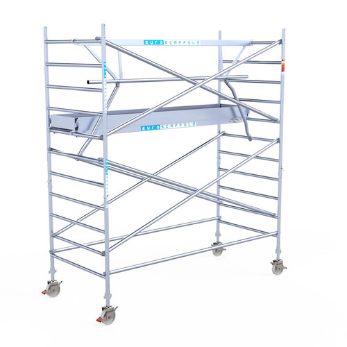 Euroscaffold Euroscaffold Euro 135x305x4,2m werkhoogte carbon vloer enkele voorloopleuning
