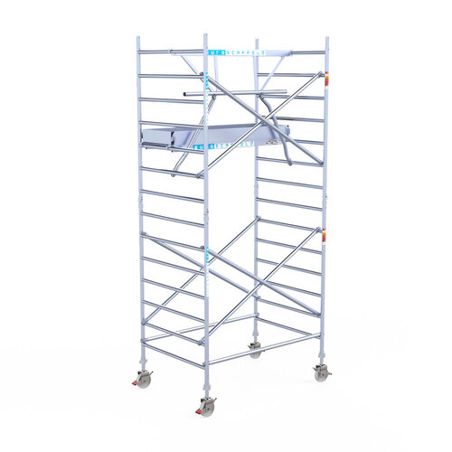 Euroscaffold Euroscaffold Euro 135x190x5,2m werkhoogte carbon vloer enkele voorloopleuning