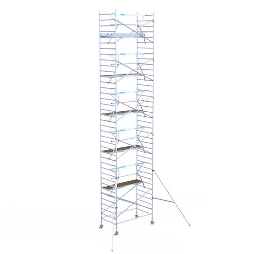 Euroscaffold Euroscaffold Euro 135x250x12,2m werkhoogte carbon vloer enkele voorloopleuning