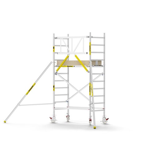 Panthera PRO 90x185 4,2m werkhoogte met enkele voorloopleuning carbon vloer