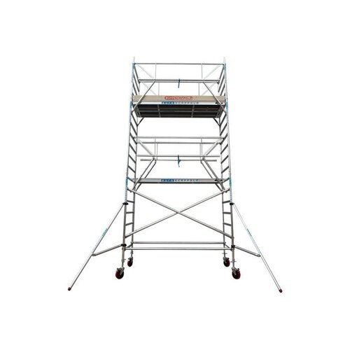 Euroscaffold Anssems aanhanger + Rolsteiger Professional 135 x 250 x 5,2m werkhoogte + enkele voorloopleuning