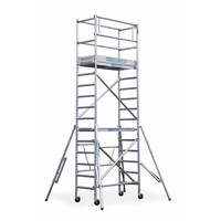 Euroscaffold Kamersteiger Compact Module 1 + 2 + 3 | werkhoogte 5,8 meter met rubber wiel met stalen spindel