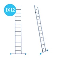 Eurostairs Eurostairs Ladder enkel recht 1 x 12 sporten Eurostairs Eurostairs Ladder enkel recht 1 x 12 sporten