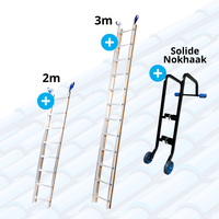 Solide Solide dakladder set 5 meter + Solide nokhaak Solide Solide dakladder set 5 meter + Solide nokhaak