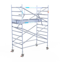Euroscaffold Euroscaffold Euro 135x250x4,2m werkhoogte carbon vloer enkele voorloopleuning