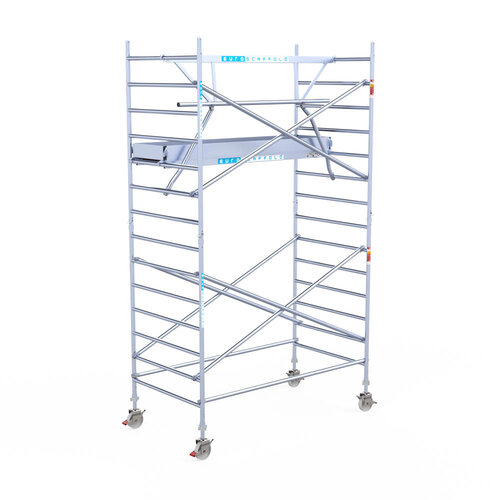 Euroscaffold Euroscaffold Euro 135x250x5,2m werkhoogte carbon vloer enkele voorloopleuning