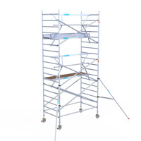 Euroscaffold Euroscaffold Euro 135x250x6,2m werkhoogte carbon vloer enkele voorloopleuning