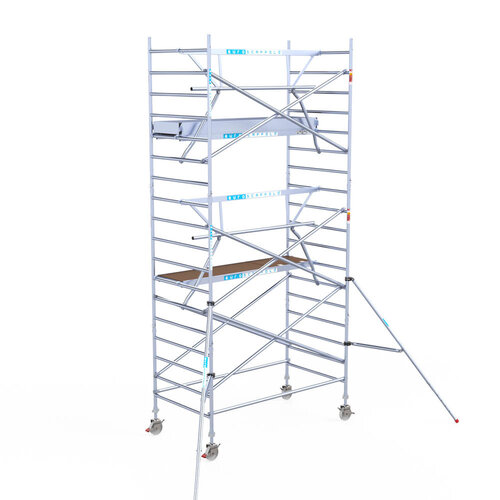 Euroscaffold Euroscaffold Euro 135x250x6,2m werkhoogte carbon vloer enkele voorloopleuning