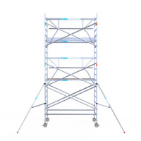 Euroscaffold Euroscaffold Euro 135x250x6,2m werkhoogte carbon vloer enkele voorloopleuning