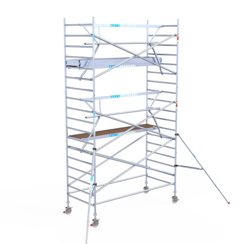 Euroscaffold Euroscaffold Euro 135x305x6,2m werkhoogte carbon vloer enkele voorloopleuning