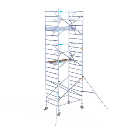 Euroscaffold Euroscaffold Euro 135x190x7,2m werkhoogte carbon vloer enkele voorloopleuning