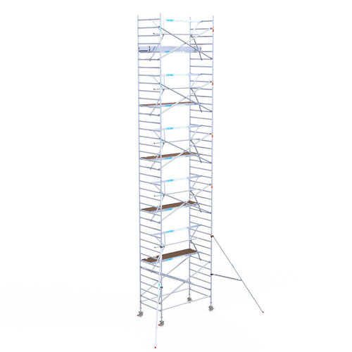 Euroscaffold Euroscaffold Euro 135x250x12,2m werkhoogte carbon vloer enkele voorloopleuning