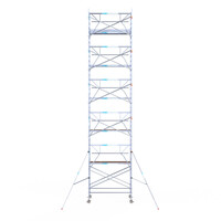 Euroscaffold Euroscaffold Euro 135x250x12,2m werkhoogte carbon vloer enkele voorloopleuning