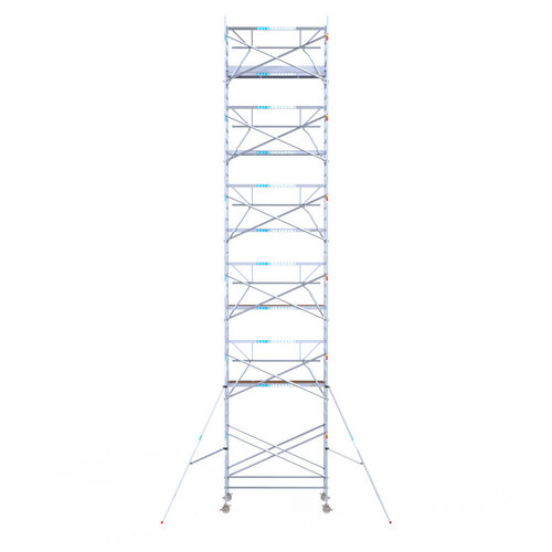 Euroscaffold Euroscaffold Euro 135x250x13,2m werkhoogte carbon vloer enkele voorloopleuning
