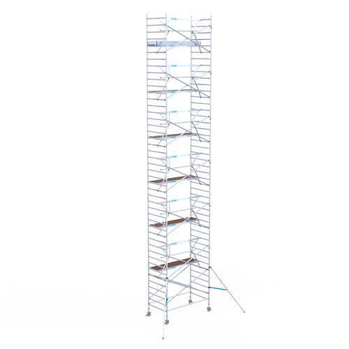 Euroscaffold Euroscaffold Euro 135x250x14,2m werkhoogte carbon vloer enkele voorloopleuning