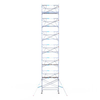 Euroscaffold Euroscaffold Euro 135x250x14,2m werkhoogte carbon vloer enkele voorloopleuning