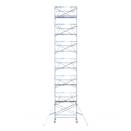 Euroscaffold Euroscaffold Euro 135x250x14,2m werkhoogte carbon vloer enkele voorloopleuning