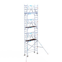 Euroscaffold Euroscaffold Euro 75x190x8,2m werkhoogte carbon vloer dubbele voorloopleuning