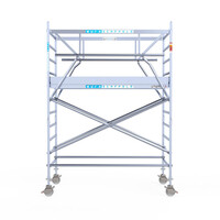 Euroscaffold Euroscaffold Euro 135x250x4,2m werkhoogte carbon vloer dubbele voorloopleuning