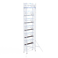 Euroscaffold Euroscaffold Euro 135x305x14,2m werkhoogte carbon vloer dubbele voorloopleuning