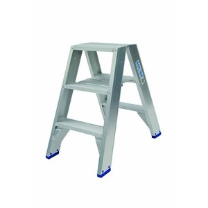 Solide Dubbele Trap 2x3 treden (max. werkhoogte 2,75 m) Solide Dubbele Trap 2x3 treden (max. werkhoogte 2,75 m)