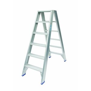 Solide Dubbele Trap 2x6 treden (max. werkhoogte 3,50 m) Solide Dubbele Trap 2x6 treden (max. werkhoogte 3,50 m)