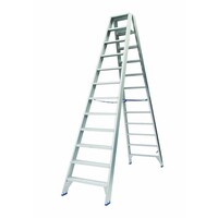 Solide Dubbele Trap 2x12 treden (max. werkhoogte 5 m) Solide Dubbele Trap 2x12 treden (max. werkhoogte 5 m)