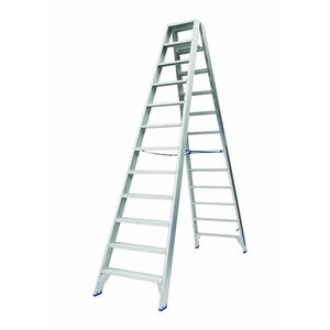 Solide Dubbele Trap 2x12 treden (max. werkhoogte 5 m) Solide Dubbele Trap 2x12 treden (max. werkhoogte 5 m)