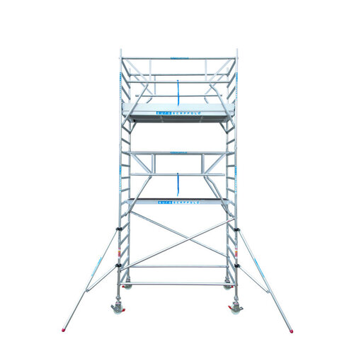 Euroscaffold NIEUW! Steigeraanhanger + Rolsteiger Professional 135 x 305 x 12,2m werkhoogte + enkele voorloopleun