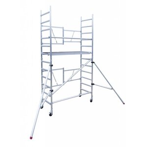 Kamersteiger 75x190x 4.7m werkhoogte incl. stabilisator verstelbare rolsteiger wielen