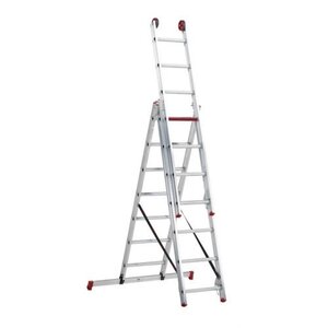 Altrex All Round driedelige ladder ongecoat 3x7 treden