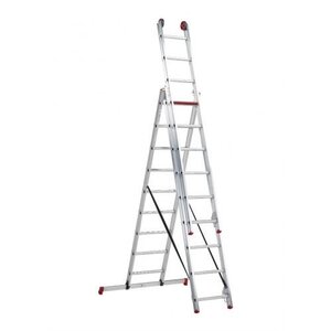 Altrex All Round driedelige ladder ongecoat 3x9 treden