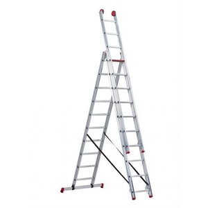 Altrex All Round driedelige ladder ongecoat 3x10 treden